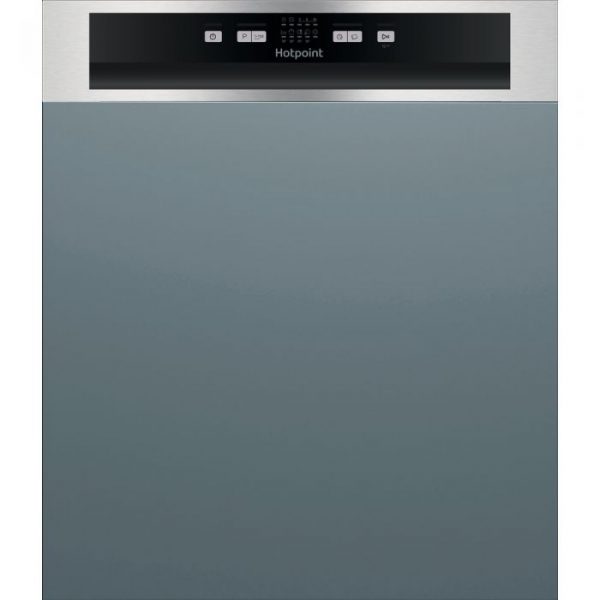 Hotpoint HBC2B19XUKN Semi Integrated Standard Dishwasher - Silver Control Panel - F Rated The Appliance Centre NI